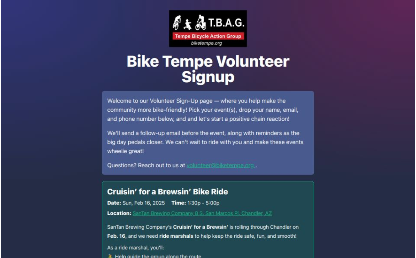 Volunteer Sign-up App